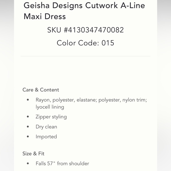 Anthropologie NWT Geisha Designs Cutwork A-Line Maxi Dress size L. - Picture 6 of 15